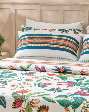 English Home - Deken - Bedsprei - Summer Blanket - Tweepersoons - 200x220 cm - Kleurrijk