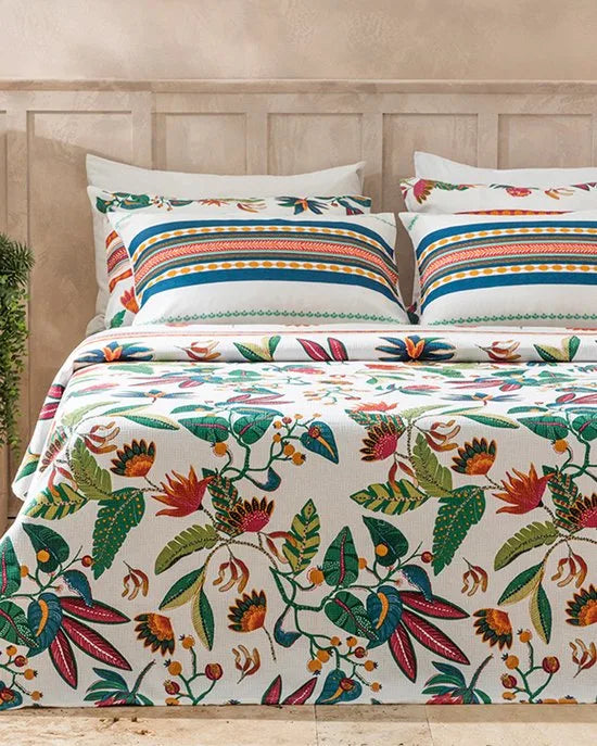 English Home - Deken - Bedsprei - Summer Blanket - Tweepersoons - 200x220 cm - Kleurrijk