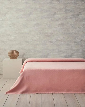 English Home - Deken - Bedsprei - Zomerdeken - 100% Katoen - Een Persoons - 150x220 cm – Roze