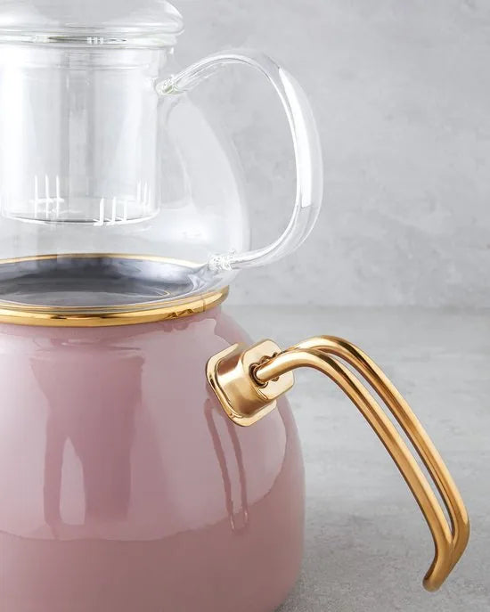 English Home Bright Parade Bone China Theepot Set – 400 & 290 ml – Rood – Elegante Thee- en Koffieset – Oud roze English Home Eliza Theepotset 1.1 litre 