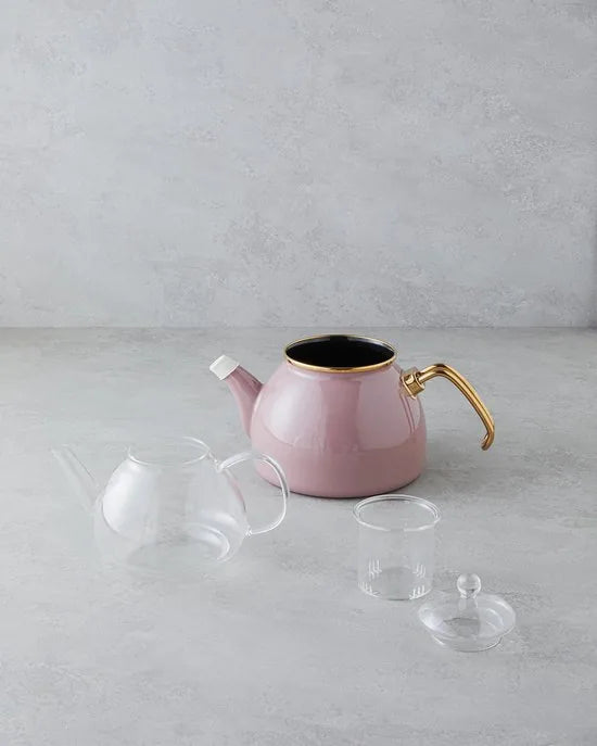 English Home Bright Parade Bone China Theepot Set – 400 & 290 ml – Rood – Elegante Thee- en Koffieset – Oud roze English Home Eliza Theepotset 1.1 litre 