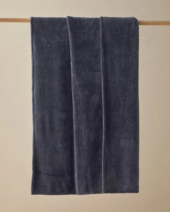 English Home - Fleece Deken - Fleece Plaid - Luxe Woondeken - Zachte deken - Tv Deken - 120x170 cm - Antraciet