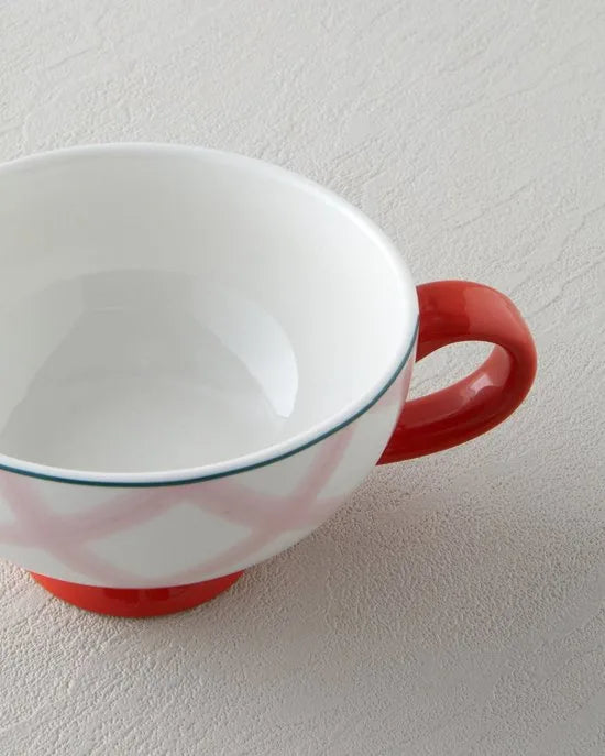 English Home Florentis Bone China Theepot Set – 400 & 290 ml – Roze & Groen – Elegante Thee- en Koffieset