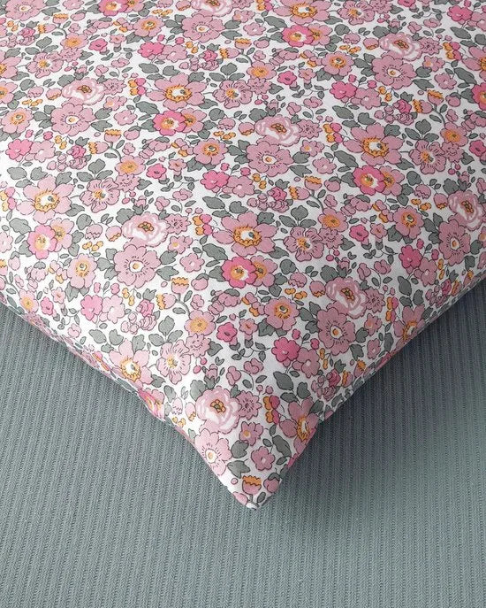 English Home – Floret Bloom Zomerdekenset - Luxe Uitvoering - Incl. Hoeslaken 160x200+30 - Incl. 2 kussenslopen - 200x 220 cm – Groen/Roze – Model 2