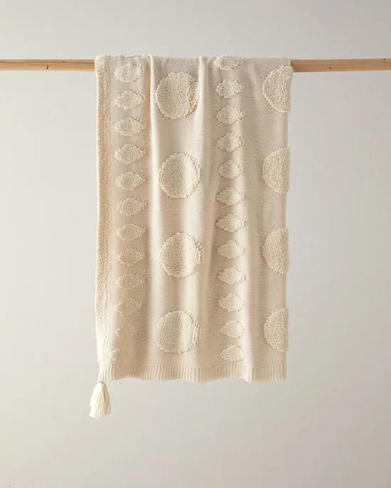 English Home - Gebreid Plaid - Woondeken - 130x170 cm - Beige Wolwit