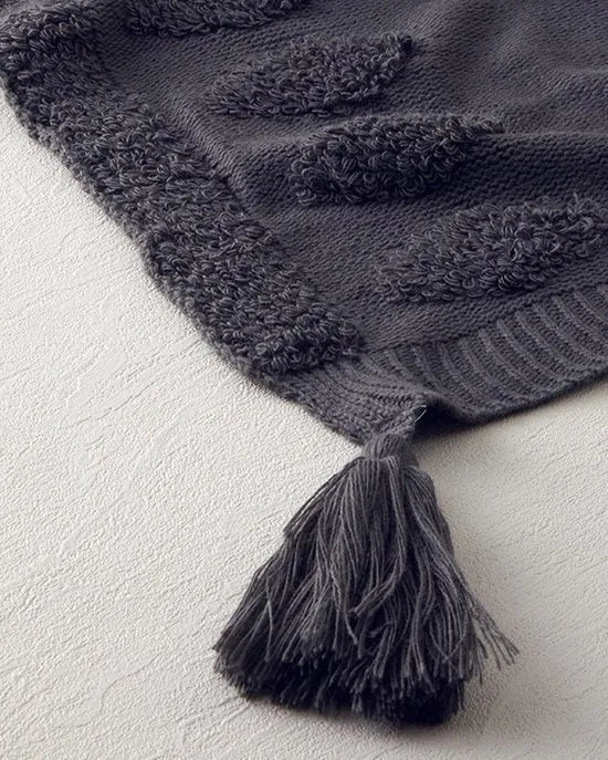 English Home - Gebreid Plaid - Woondeken - 130x170 cm - Rood-Bruin (Brick) – Antraciet