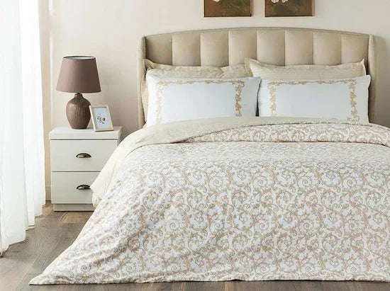 English Home Katoen satijn dekbedovertrekset - 200x220 cm – Goud