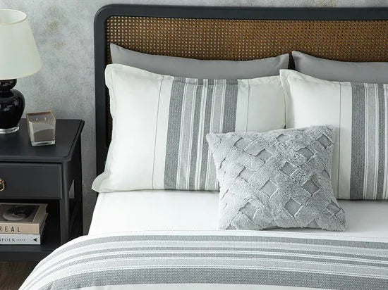 English Home King size dekbedovertrek set - 240x220 cm - Grijs
