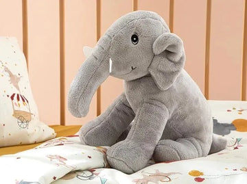 English Home knuffel dier - Olifant - 30x36 Cm - Grijs