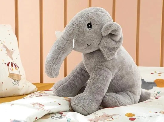 English Home knuffel dier - Olifant - 30x36 Cm - Grijs
