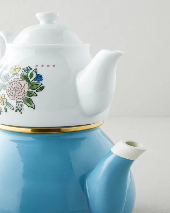 English Home Bright Parade Bone China Theepot Set – 400 & 290 ml – Rood – Elegante Thee- en Koffieset – Blauw English Home Lively Porseleinen Emaille 