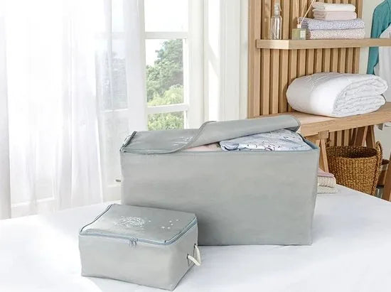 English Home opbergtas - Opbergzak - 2 Stuks - 74x46x46 cm - Licht Grijs