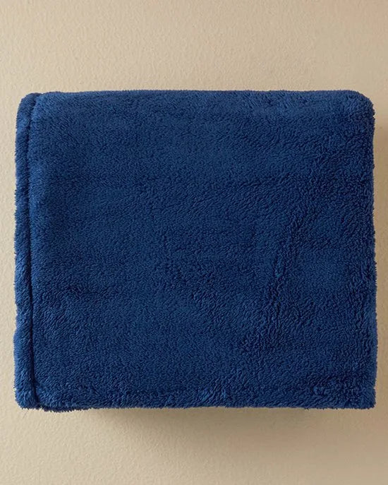 English Home - Fleece Deken - Fleece Plaid - Luxe Woondeken - Zachte deken - Tv Deken - 120x170 cm - Antraciet – Donker blauw