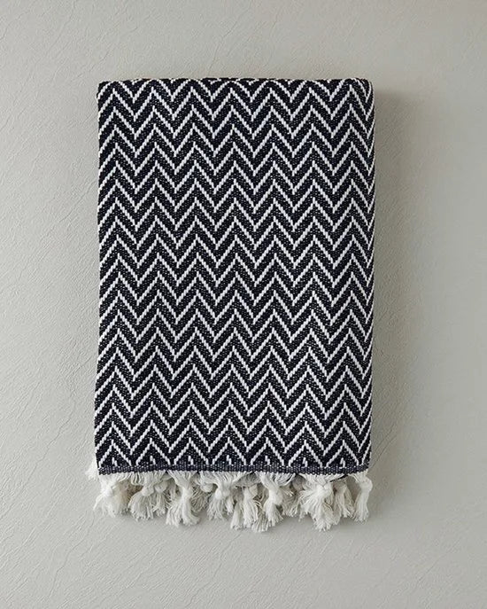 English Home - Plaid - Woondeken - Bankdeken - 130x170 cm - Zwart Wit