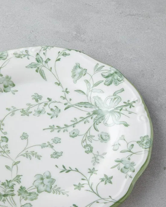 English Home Plantopia Porseleinen Serviesset 24-delig – 6 Personen – Borden, Schalen en Dessertbordjes – Groen
