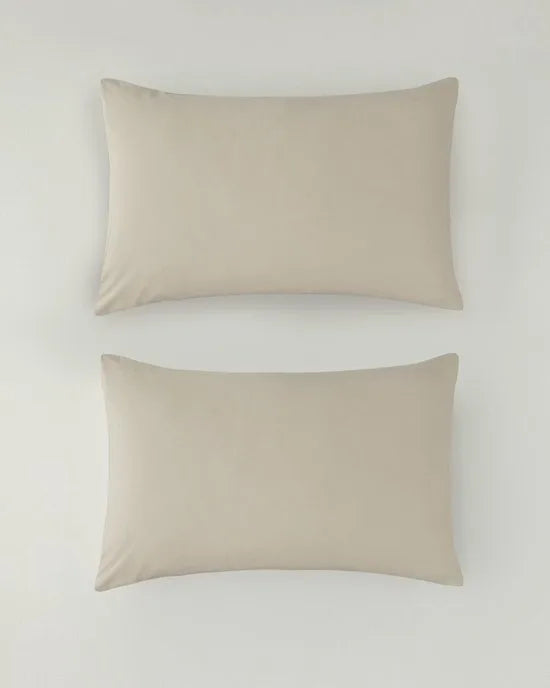 English Home - Pure - 100% Katoen - 2 Kussenslopen - 50x70 cm - Beige