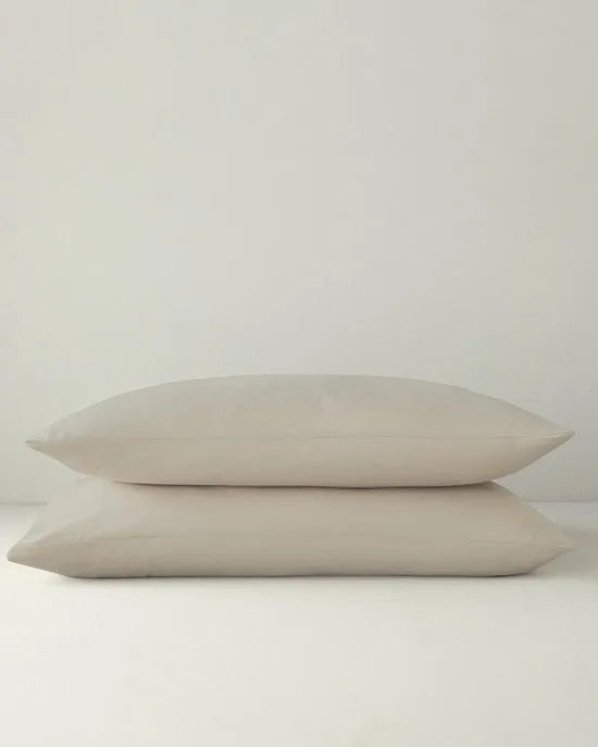 English Home - Pure - 100% Katoen - 2 Kussenslopen - 50x70 cm - Beige
