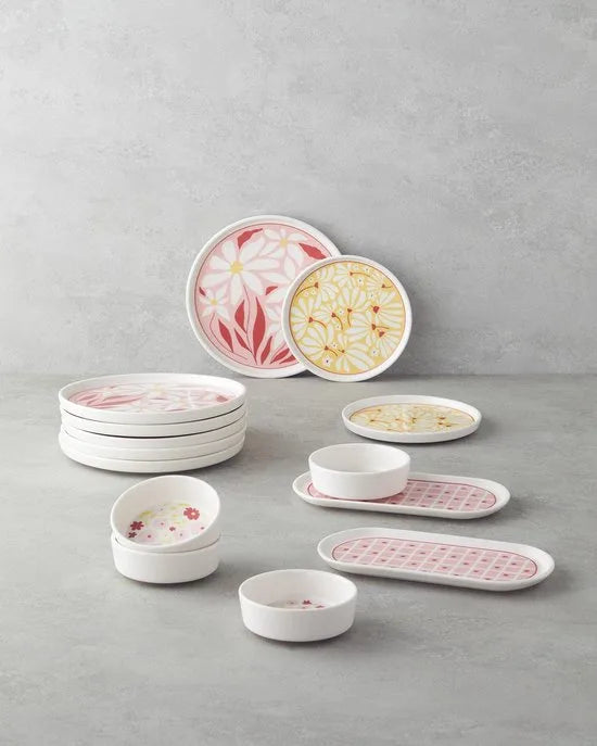 English Home -Enola Ontbijtset - Serviesset 2-Persoons - 8 delig - Kleurrijk Keramiek – Kleurrijk English Home Splash Ontbijtset Serviesse