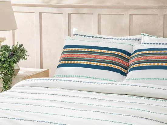 English Home Summer blanket - Bedsprei 150x220 cm - Oranje – Blauw; groen 150 x 220cm Bedsprei 150x220 cm Blauw Groe (1194)