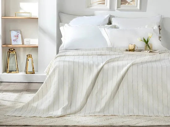 English Home Summer blanket - Bedsprei 150x220 cm - Oranje – Wit; zilver 200 x 220cm English Home Summer blanket Be (1453)