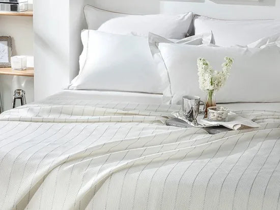 English Home Summer blanket - Bedsprei 150x220 cm - Oranje – Wit; zilver 200 x 220cm English Home Summer blanket Be (1453)