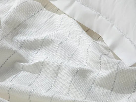 English Home Summer blanket - Bedsprei 150x220 cm - Oranje – Wit; zilver 200 x 220cm English Home Summer blanket Be (1453)