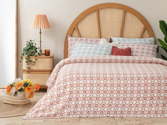 English Home Summer blanket - Bedsprei 150x220 cm - Oranje – Rood 200 x 220cm Bedsprei 200x220 cm Rood (1200)