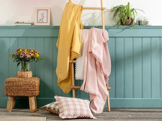 English Home Summer blanket - Bedsprei 150x220 cm - Oranje – Geel 240 x 220cm Bedsprei 240x220 cm Geel (0616)