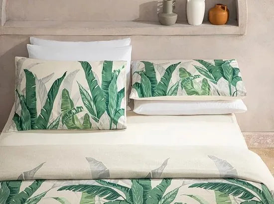 English Home Summer blanket - King Size Bedsprei incl. 2 kussenslopen en onderlaken - 240x220 cm - Groen