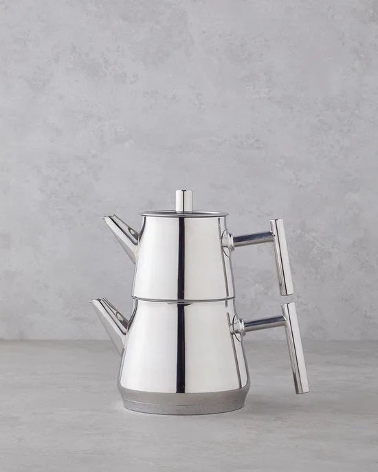 English Home - Theepot New Aden - 0,60 lt + 1,25 lt - RVS - Zilver