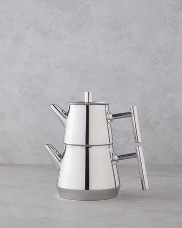 English Home - Theepot New Aden - 0,60 lt + 1,25 lt - RVS - Zilver