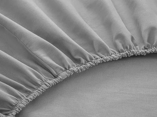 English Home Timeless Hoeslaken - Novella Premium - 100% Katioen - Met elastiek - 100x200 cm - Groen – Grijs 140 x 200cm 140x200 cm Grijs