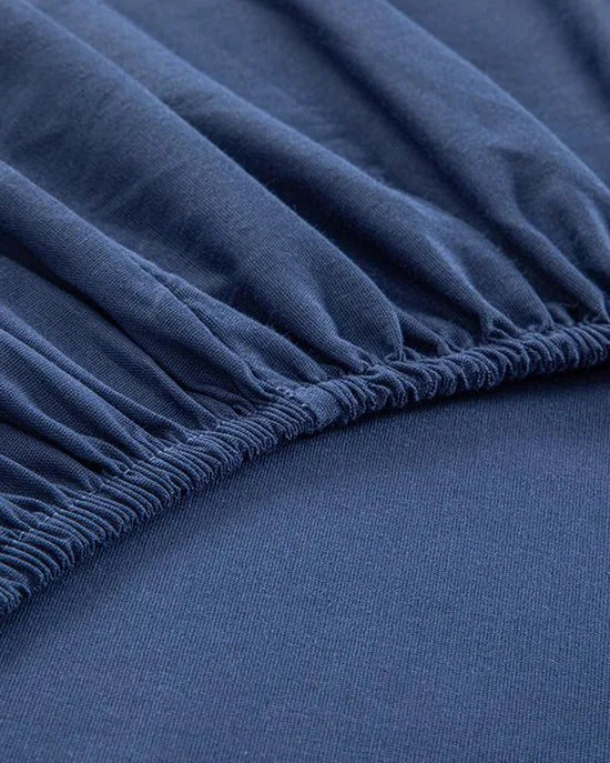 English Home Timeless Hoeslaken - Novella Premium - 100% Katioen - Met elastiek - 100x200 cm - Groen – Donker blauw 100 x 200cm 100 x 200 cm Donker Blauw