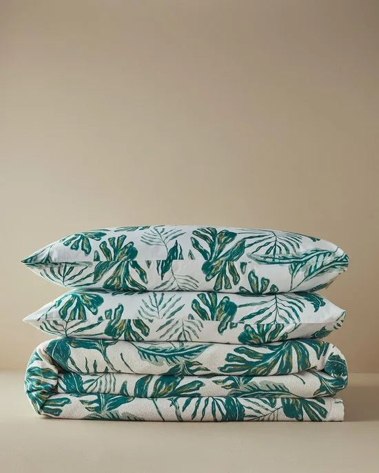English Home Charming Lines- Zomerdeken - Tweepersoons - 100% Katoen - 200x220 cm - Kleurrijk – Groen 240 x 260