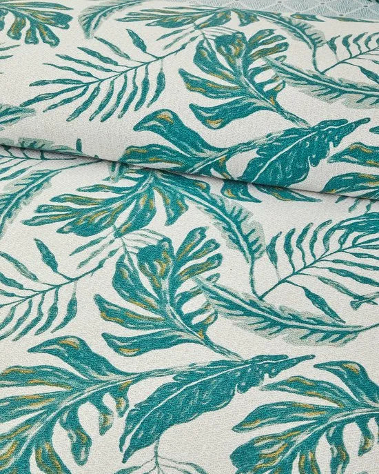 English Home Charming Lines- Zomerdeken - Tweepersoons - 100% Katoen - 200x220 cm - Kleurrijk – Groen 240 x 260