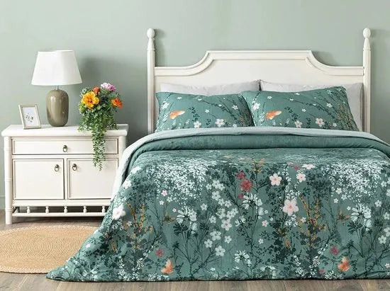 English Home Tweepersoons dekbedovertrekset - 200x220 cm – Groen