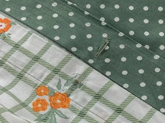 English Home Tweepersoons dekbedovertrekset - 200x220 cm – Wit – Wıt-groen