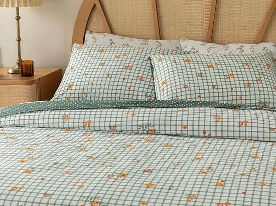 English Home Tweepersoons dekbedovertrekset - 200x220 cm – Groen