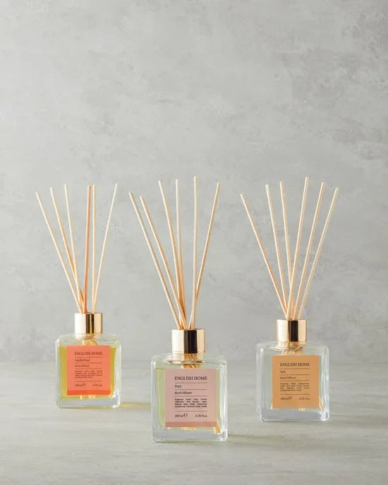 English Home - Vanille Windverspreider Sticks 100 ml Crème - Geurstokjes - 100ml - Oranje