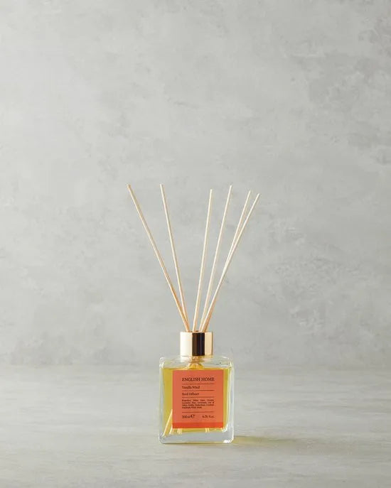English Home - Vanille Windverspreider Sticks 100 ml Crème - Geurstokjes - 100ml - Oranje