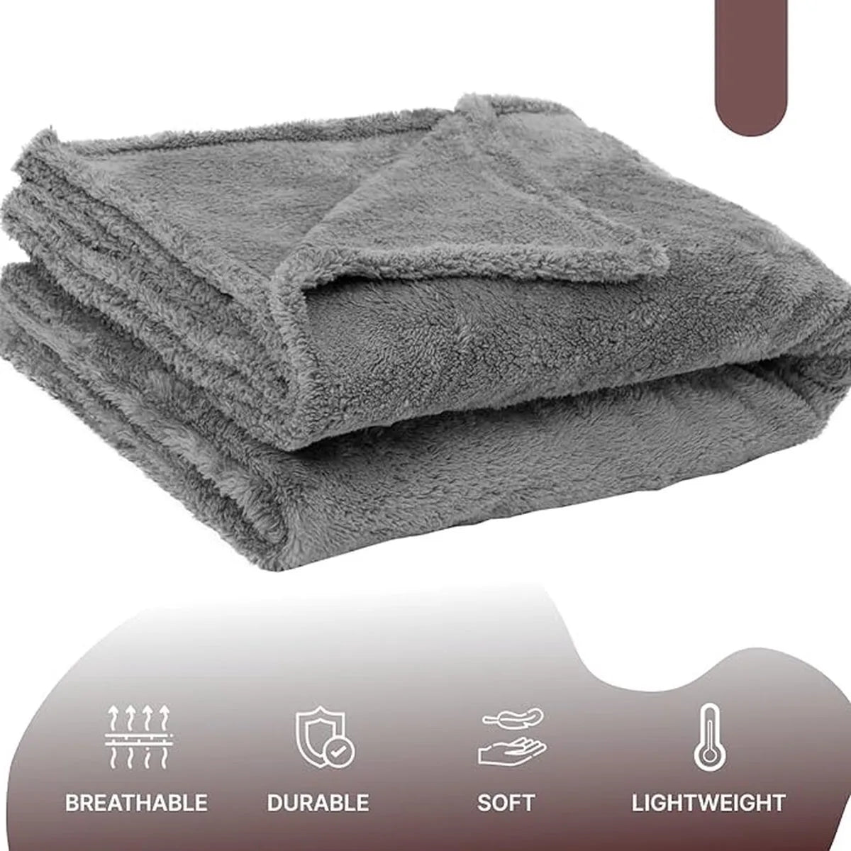 English Home Welsoft Deken - Zachte Bankdeken - Donzige Deken - Kampdeken - Buitendeken - Stranddeken - 120x170 cm - Crèmekleur – Anthrazit