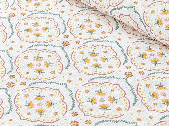 English Home zomerdeken - King Size - Bedsprei - 240x220 cm - Groen – Roze Roze (3167)