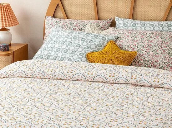 English Home zomerdeken - King Size - Bedsprei - 240x220 cm - Groen – Roze Roze (3167)
