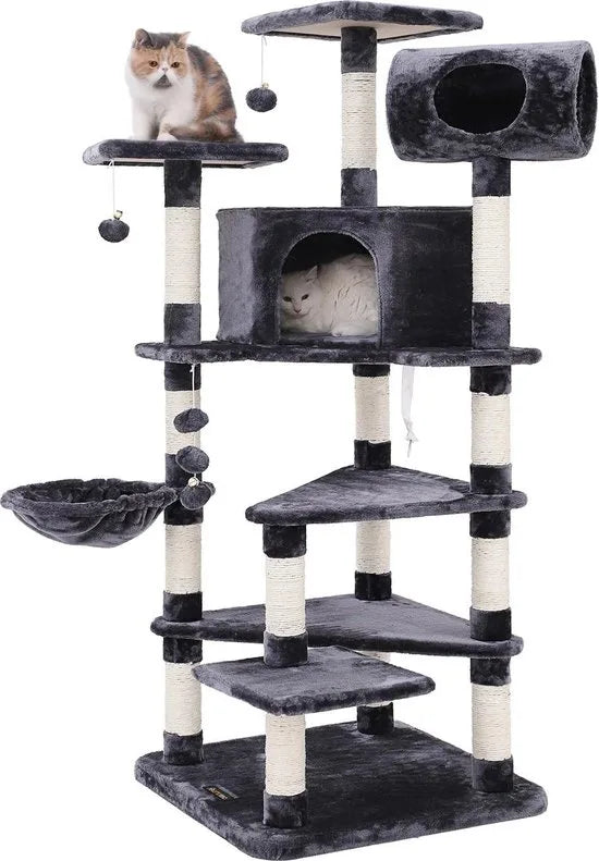 Feandrea Luxe Klimboom Voor Katten XXL - Krabpaal - Kattenhuis Met Hangmat