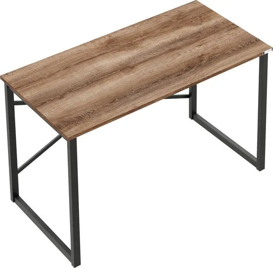 FurniChic, computertafel, bureau computertafel, laptop en PC tafel, studie bureau, industrieel ontwerp, voor thuiskantoor, eenvoudige montage, OAK(sacramento EIK)- 120x60x73 cm(lxbxh)