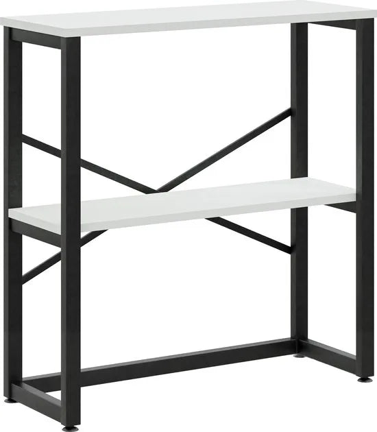 FurniChic - Kast - Dressoir - Bijzettafel - Wandtafel - Consoletafel - Sidetable - Banktafel - Haltafel- Industrieel - Wit - 85x30x80cm