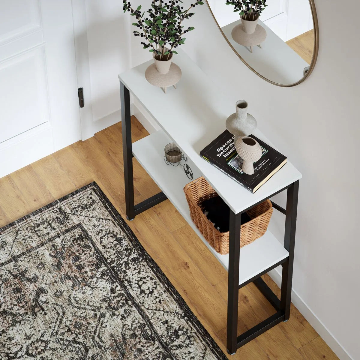 FurniChic - Kast - Dressoir - Bijzettafel - Wandtafel - Consoletafel - Sidetable - Banktafel - Haltafel- Industrieel - Wit - 85x30x80cm