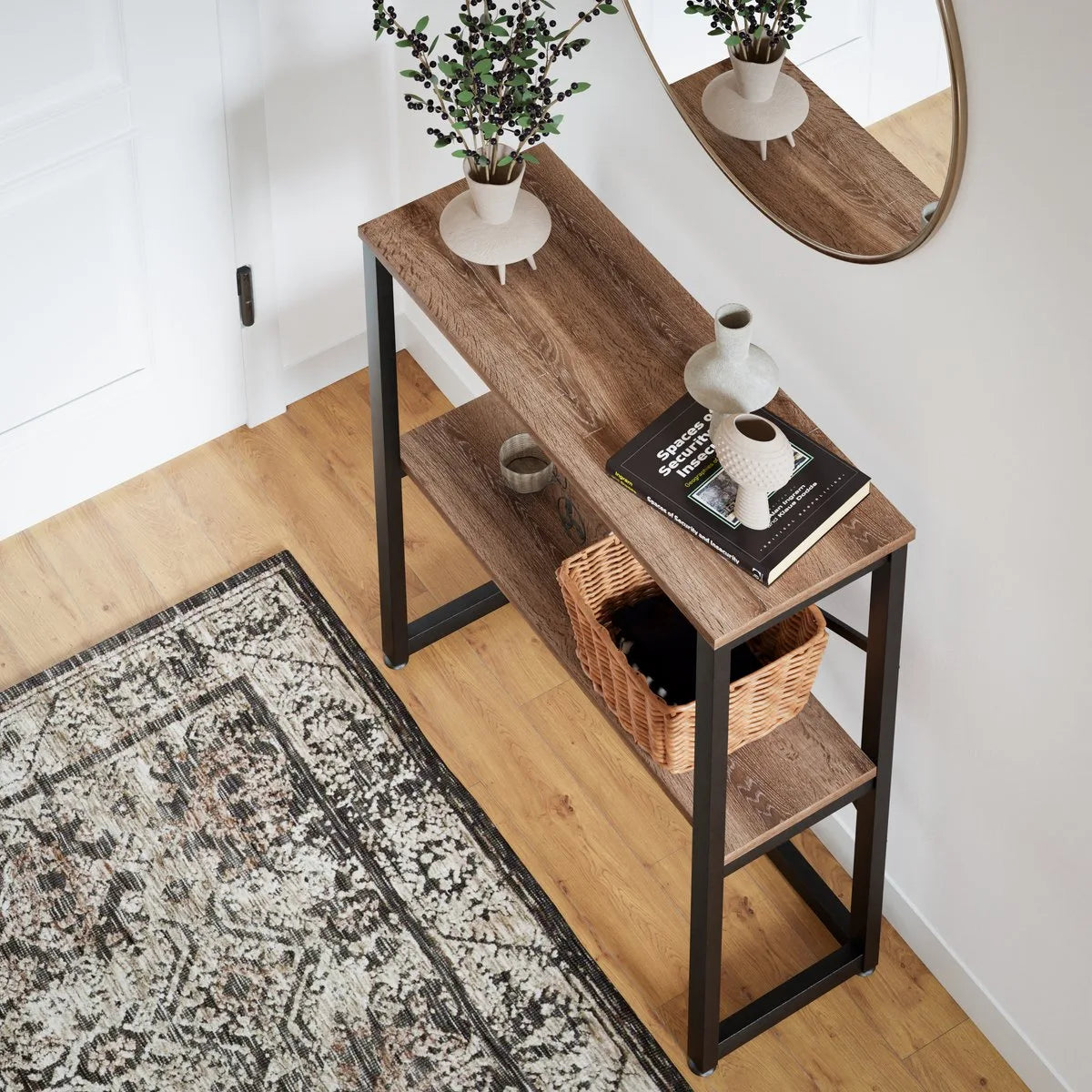 FurniChic - Kast - Dressoir - Bijzettafel - Wandtafel - Consoletafel - Sidetable - Banktafel - Haltafel- Industrieel - Bruin - 85x30x80cm