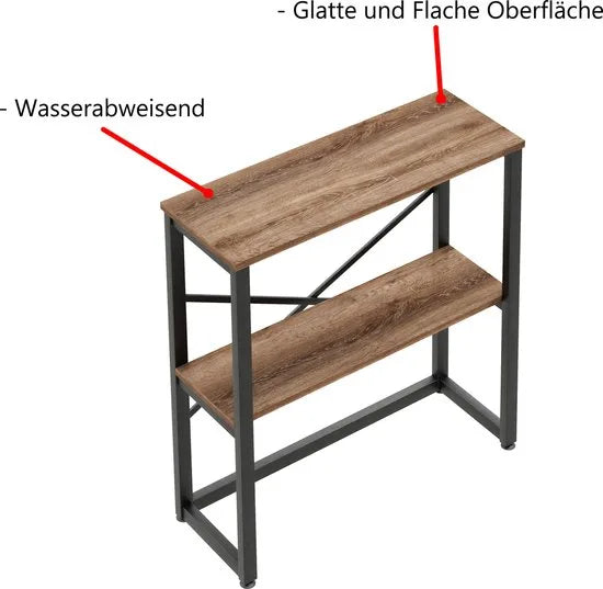 FurniChic - Kast - Dressoir - Bijzettafel - Wandtafel - Consoletafel - Sidetable - Banktafel - Haltafel- Industrieel - Bruin - 85x30x80cm