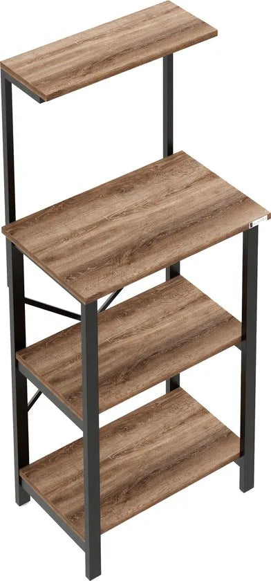 FurniChic - Keukentrolley - Keukenkast - Keukenrek Staand - Industrieel - Bruin- 60x40x128cm